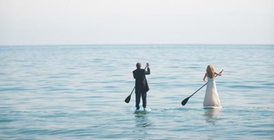 Wedding couple SUP Honeymoon on Kauai...Kauaistyel.com